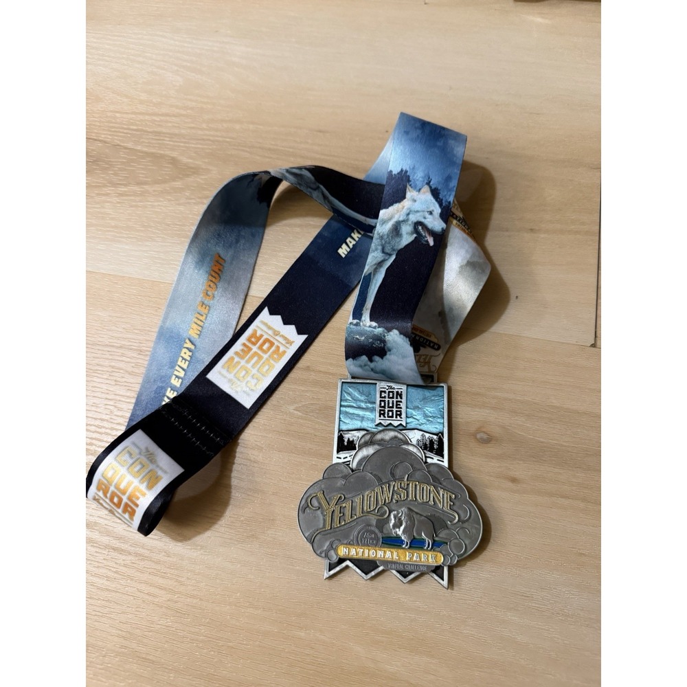 The Conqueror Virtual Challenge Conquer Medal ~ Yellowstone National Park